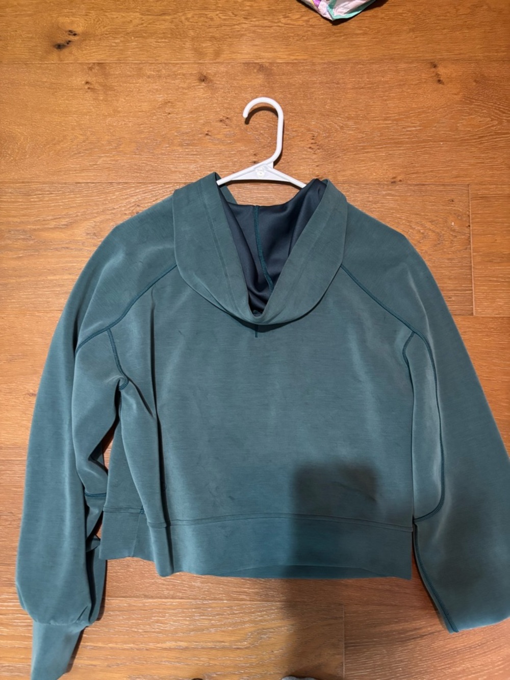 lululemon athletica teal cropped hoodie jacket